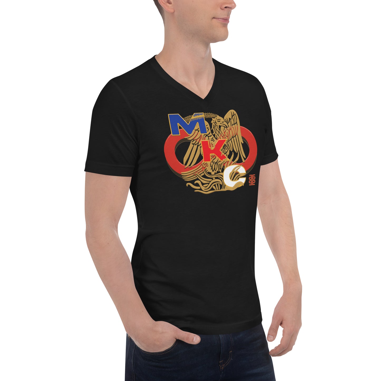Matt's World - Bullion MKC Infinite Phoenix (Black) Unisex V-Neck T-Shirt