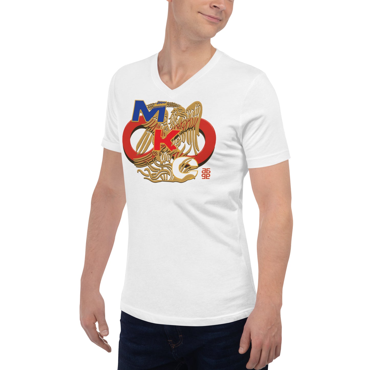 Matt's World - Bullion MKC Infinite Phoenix (White) Unisex V-Neck T-Shirt